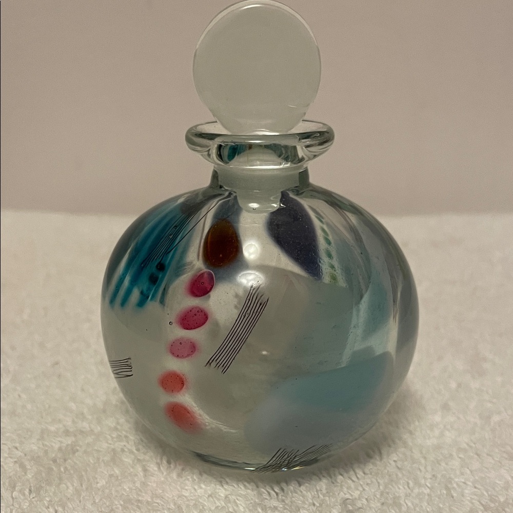 Ione Thorkelsson 1992 Hand Blown Bottle With Stopper - Picture 3 of 7